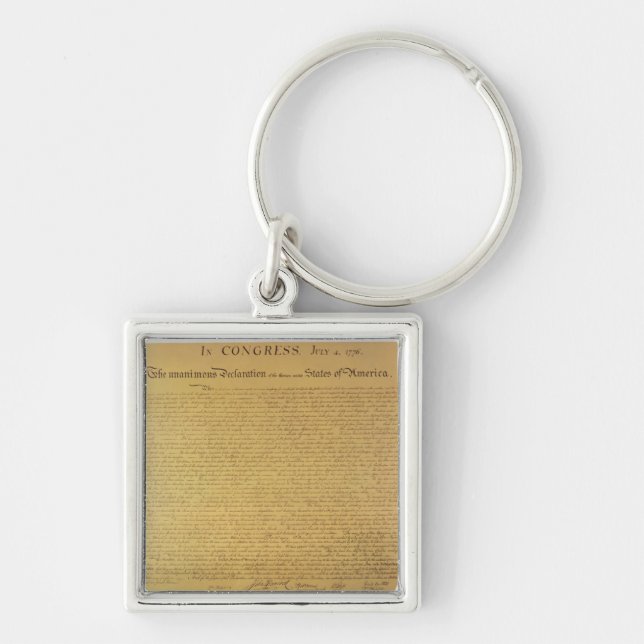 Förklaring av självständighet fyrkantig silverfärgad nyckelring (Framsidan)