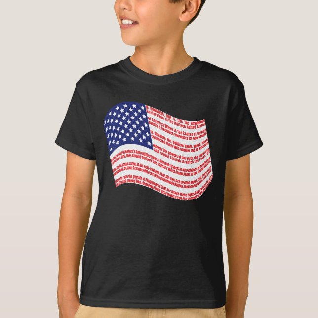 Förklaring av självständighetflaggabarns T-tröja T-shirt (Framsida)