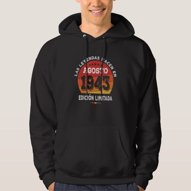 Förklaring född i augusti 1943 79 födelsedag 79 år hoodie (Framsida)