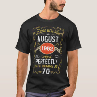 Förklaring född i augusti 1952 70:e födelsedagen 7 t shirt