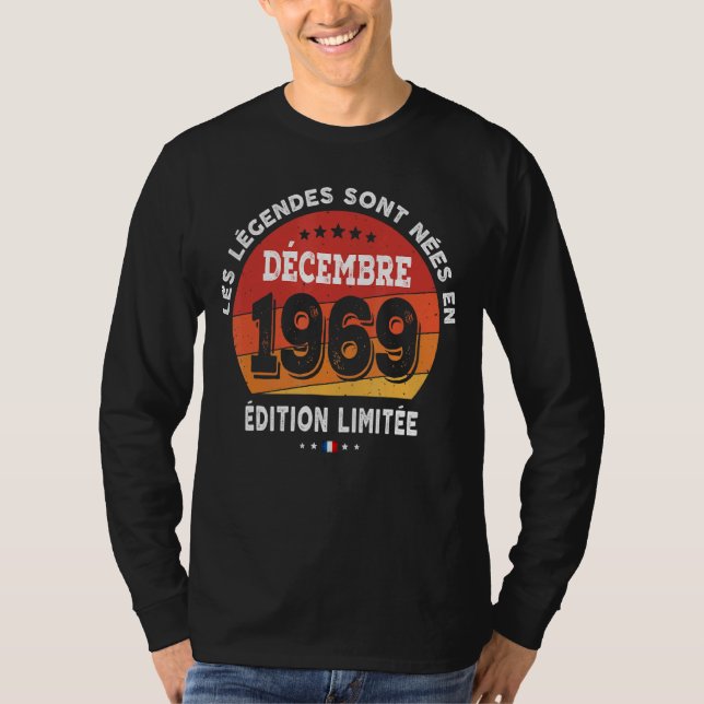 Förklaring född i december 1969 53:e födelsedagen  t shirt (Framsida)