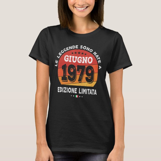 Förklaring född i juni 1979 43:e födelsedagen 43 å t shirt (Framsida)