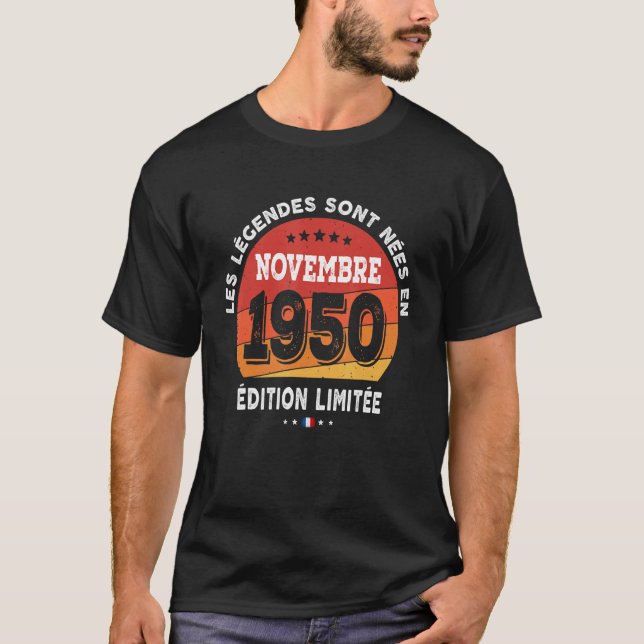 Förklaring född i november 1950 72:e födelsedagen  t shirt (Framsida)