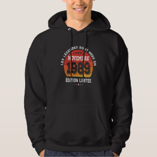 Förklaring född i november 1989 33:e födelsedagen hoodie