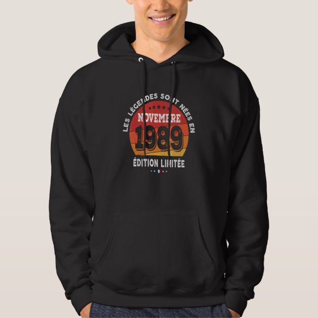 Förklaring född i november 1989 33:e födelsedagen  hoodie (Framsida)