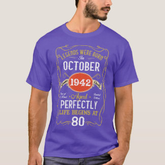 Förklaring född i oktober 1942 80:e födelsedagen 8 t shirt