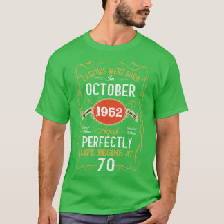Förklaring född i oktober 1952 70:e födelsedagen 7 t shirt