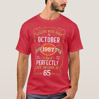 Förklaring född i oktober 1957 65e födelsedag 65 å t shirt
