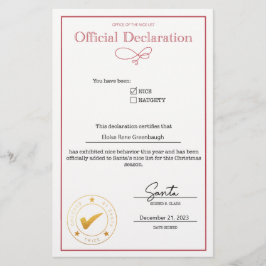 Förklaring för Santa Nice-lista redigerbar