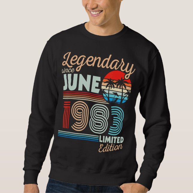 Förklaring juni 1983 Grattis på födelsedagen 39 år Lång Ärmad Tröja (Framsida)