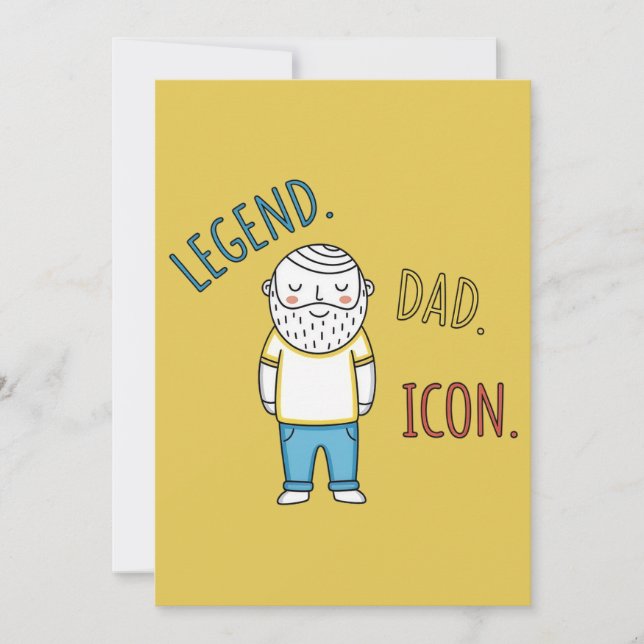 Förklaring. Pappa. Ikon. Fars dag Inbjudningar (Framsida)