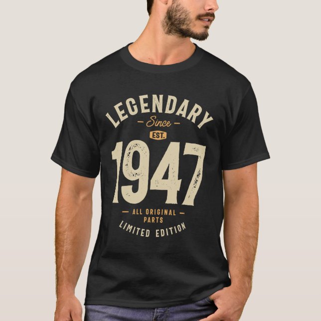 Förklaring sedan 1947 76:e födelsedagen t shirt (Framsida)