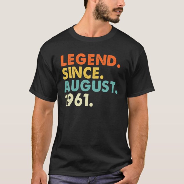 Förklaring sedan augusti 1961 Födelsedag 60:e året T Shirt (Framsida)