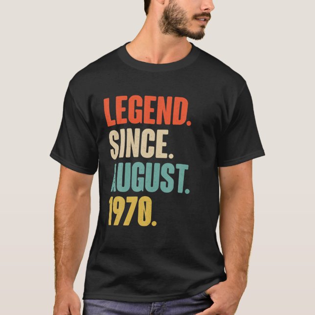 Förklaring sedan augusti 1970 födelsedag i 51 år t shirt (Framsida)