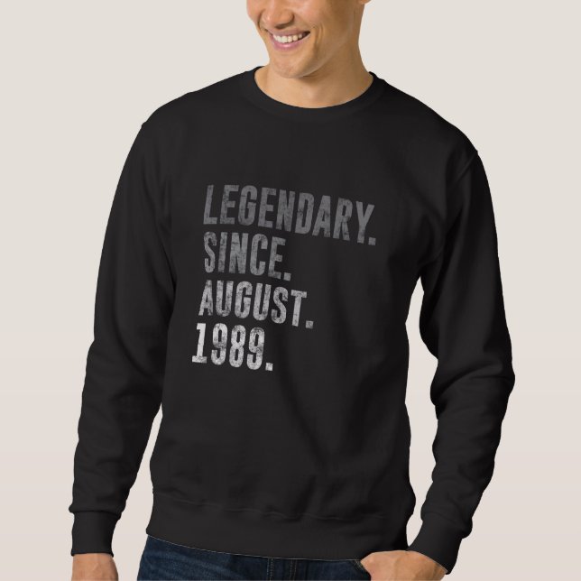 Förklaring sedan augusti 1989 33:e födelsedagens V Lång Ärmad Tröja (Framsida)