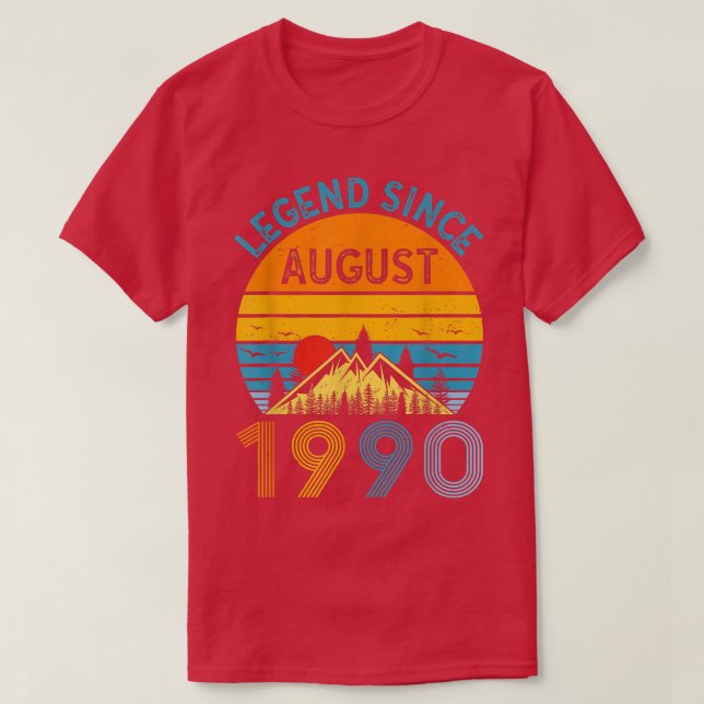 Förklaring sedan augusti 1990 32:a födelsedagens V T Shirt (Design framsida)