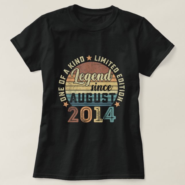 Förklaring sedan augusti 2014 8:e födelsedag 8 år t shirt (Design framsida)