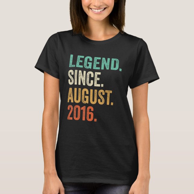 Förklaring sedan augusti 2016 6e födelsedag 6 år g t shirt (Framsida)