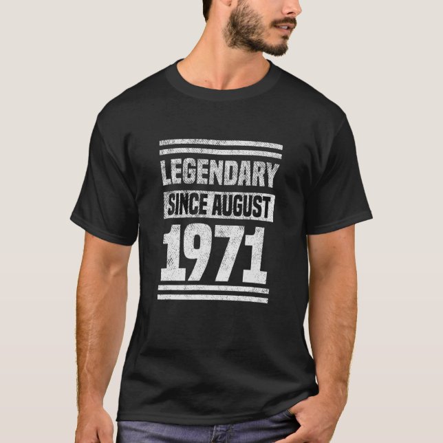 Förklaring sedan Bday August 1971 50th Birthday T Shirt (Framsida)