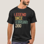 Förklaring sedan februari 2000 21St Birthday Gift  T Shirt<br><div class="desc">Cute 21 år gammal Gift Idea-för manar,  kvinnor på 21:e födelsedag 2021,  årsdag med lustigt ordspråk - Joke Legend sedan februari 2000 21:a födelsedagspressen Gift 21-årig apparat</div>