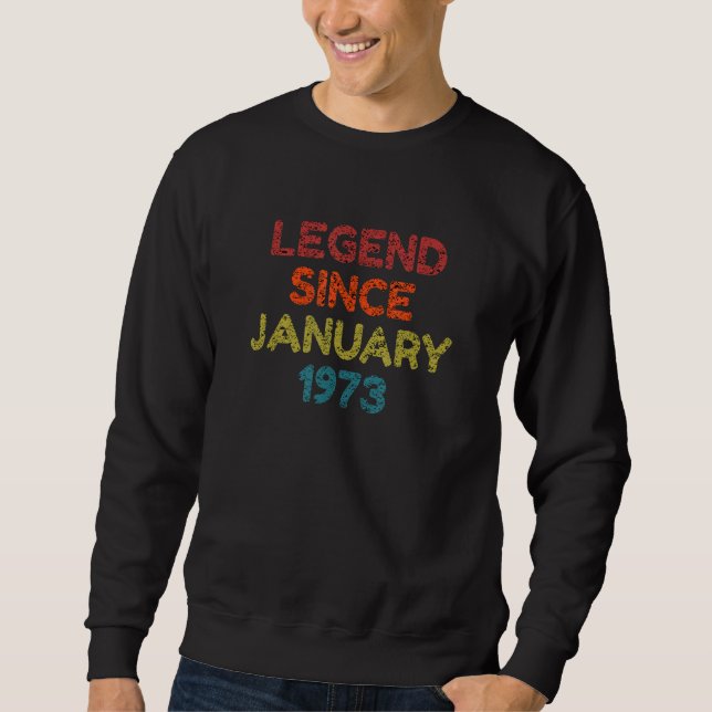 Förklaring sedan januari 1974 Retro Birthday Lång Ärmad Tröja (Framsida)
