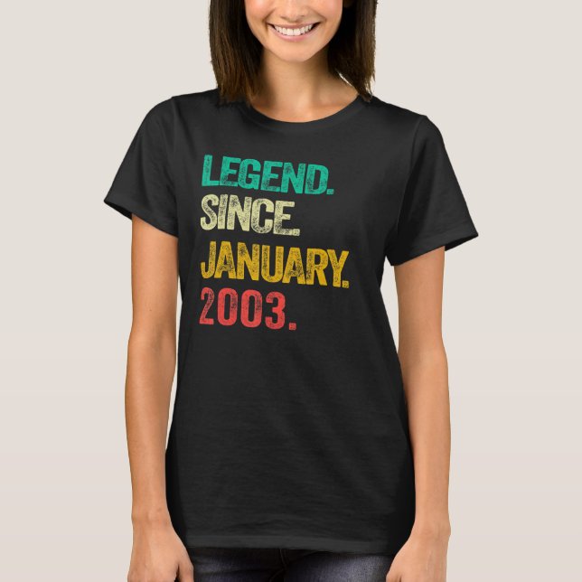 Förklaring sedan januari 2003 20:e födelsedag 20 å t shirt (Framsida)