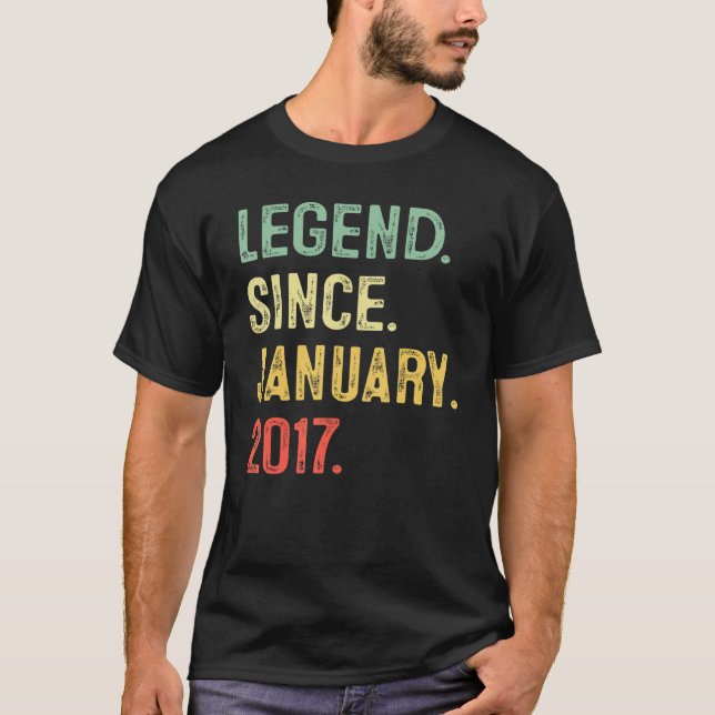 Förklaring sedan januari 2017 6e födelsedag 6 år t shirt (Framsida)