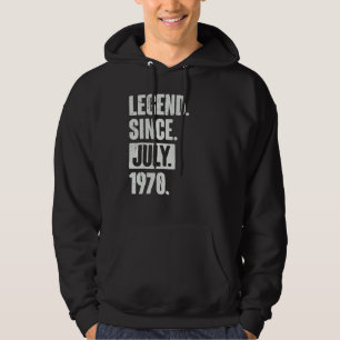 Förklaring sedan juli 1970 52 år gammal 52:a födel hoodie