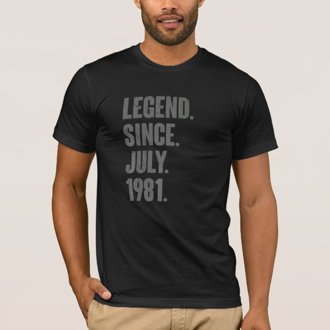 Förklaring sedan juli 1981 41 år gammal 41:a födel t shirt (Framsida)