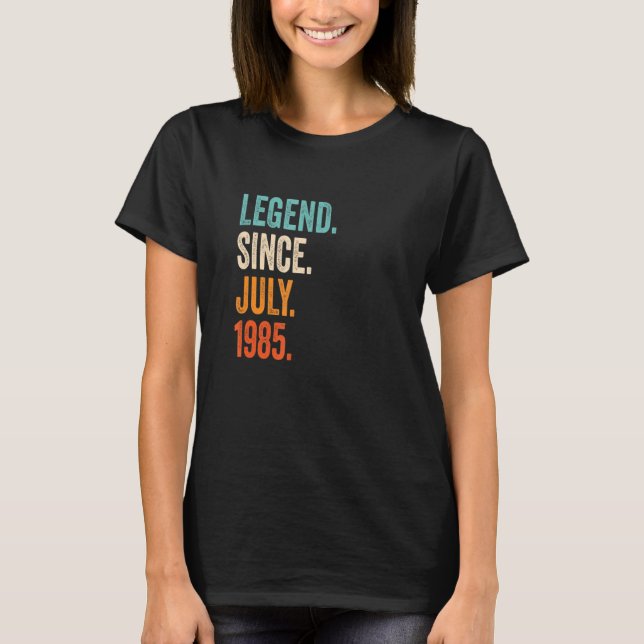 Förklaring sedan juli 1985 38:e födelsedagen t shirt (Framsida)