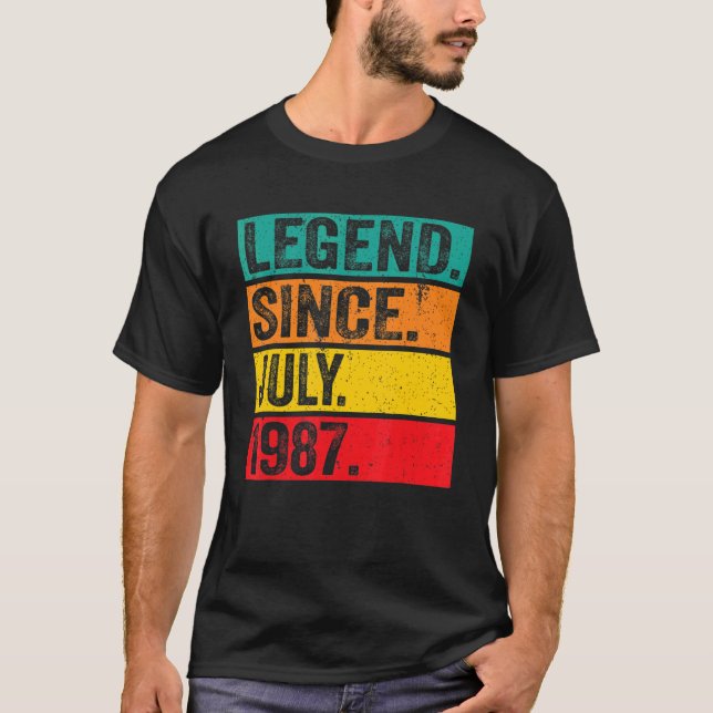 Förklaring sedan juli 1987 35e födelsedag 35 år t shirt (Framsida)