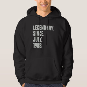 Förklaring sedan juli 1988 34 år gammal 34:e födel hoodie