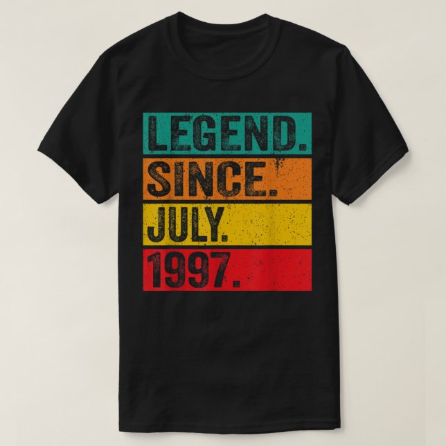 Förklaring sedan juli 1997 25:e födelsedagen 25 år t shirt (Design framsida)