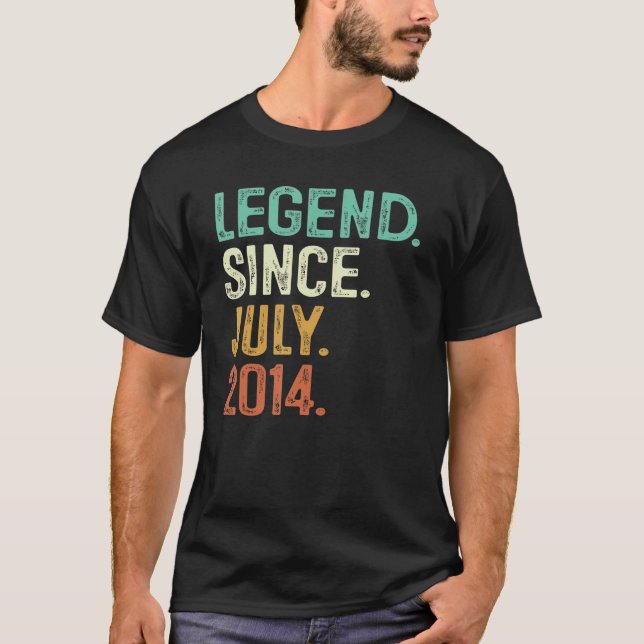 Förklaring sedan juli 2014 8:e födelsedagen 8 år g t shirt (Framsida)