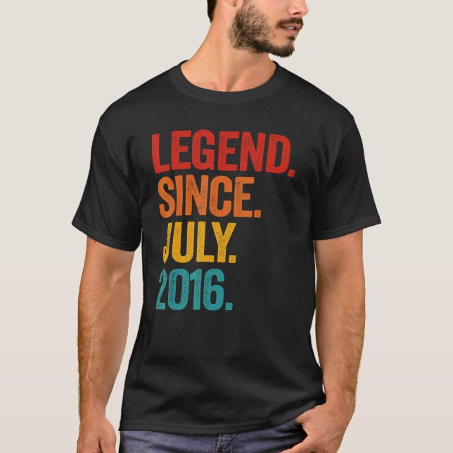 Förklaring sedan juli 2016 6e födelsedag 6 år gamm t shirt (Framsida)