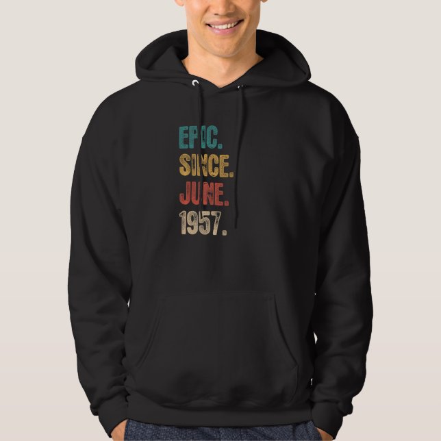 Förklaring sedan juni 1957 65 år gammal 65e födels hoodie (Framsida)