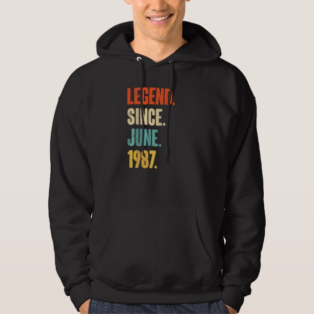 Förklaring sedan juni 1987 35 år gammal 35e födels hoodie (Framsida)