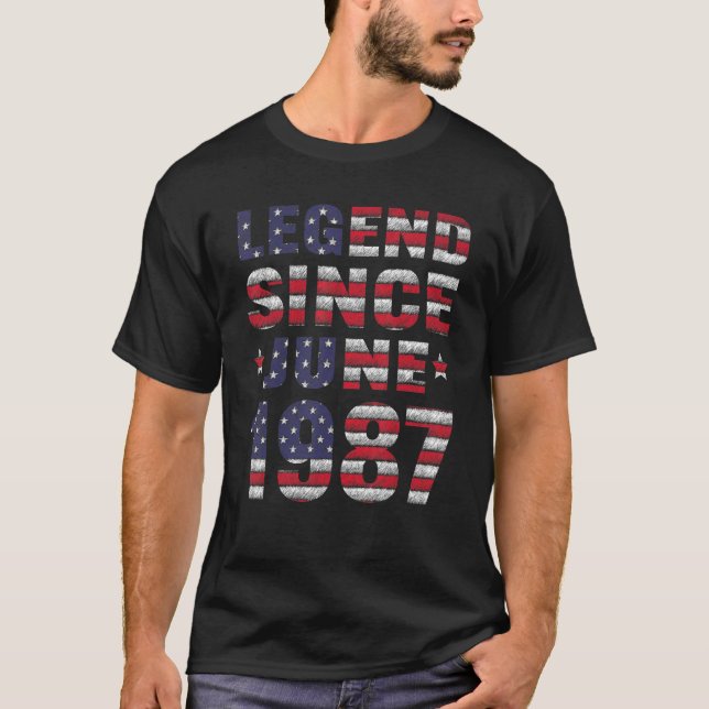 Förklaring sedan juni 1987 35e födelsedag 35 år t shirt (Framsida)