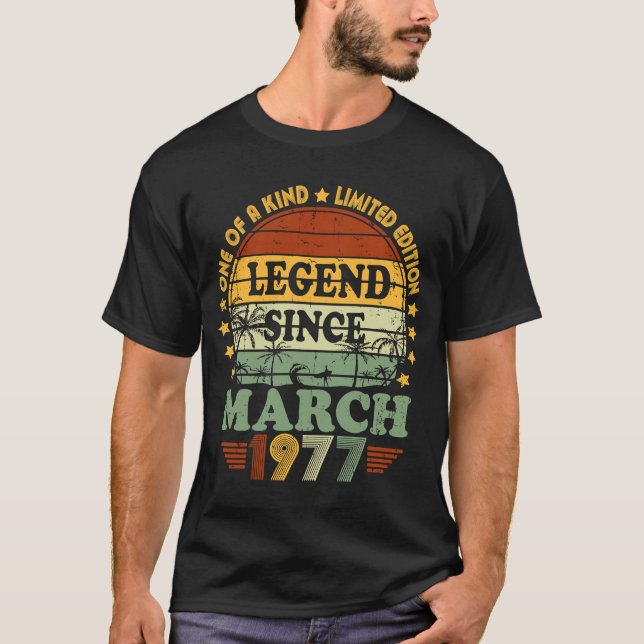 Förklaring sedan mars 1977 46:e födelsedagen 46 år t shirt (Framsida)