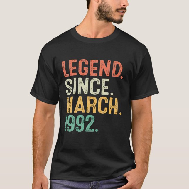 Förklaring sedan mars 1992 30års födelsedag 30 år  t shirt (Framsida)