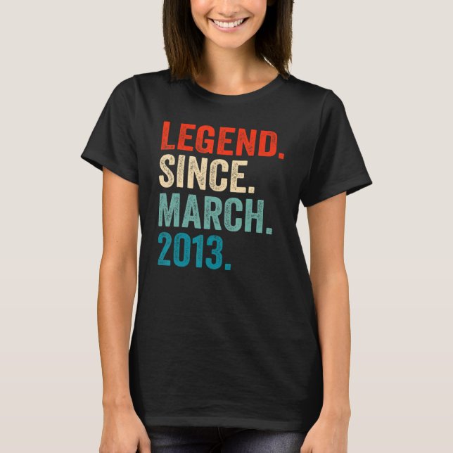 Förklaring sedan mars 2013 10:e födelsedagen 10 år t shirt (Framsida)