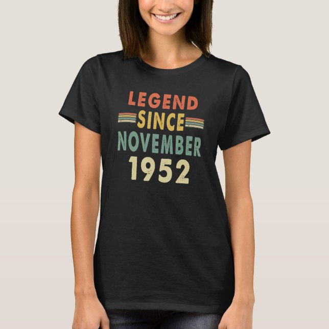 Förklaring sedan november 1952 Ålder 70:e födelsed T Shirt (Framsida)