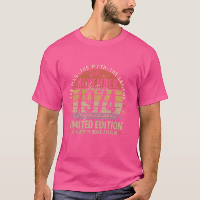Förklaring sedan november 1974 Retro 50:e födelsed T Shirt (Framsida)