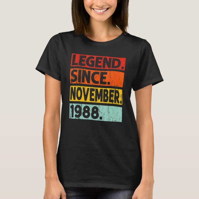 Förklaring sedan november 1988 34:e födelsedag Vin T Shirt (Framsida)