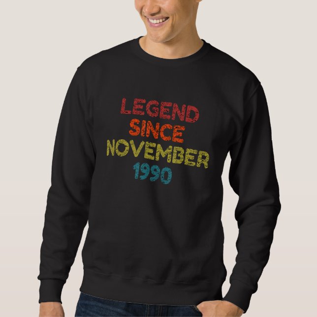 Förklaring sedan november 1990 Retro Birthday Lång Ärmad Tröja (Framsida)