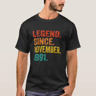 Förklaring sedan november 1991 31a Birthday Retro T Shirt
