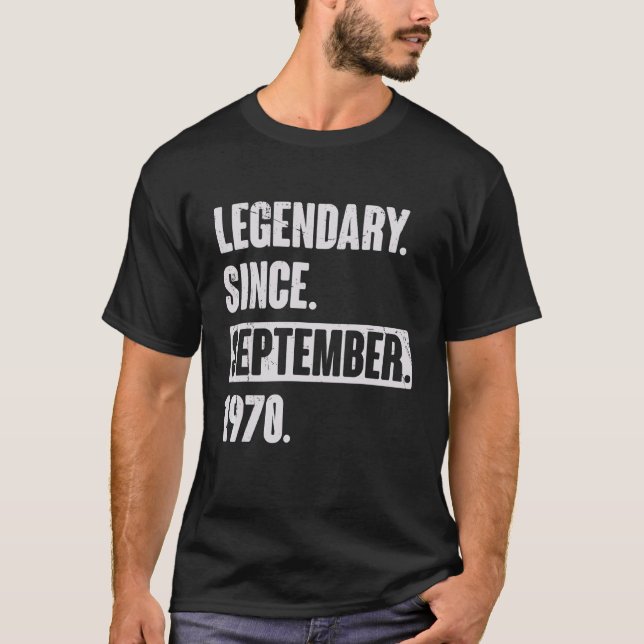 Förklaring sedan september 1970 52 år gammal 52 år t shirt (Framsida)