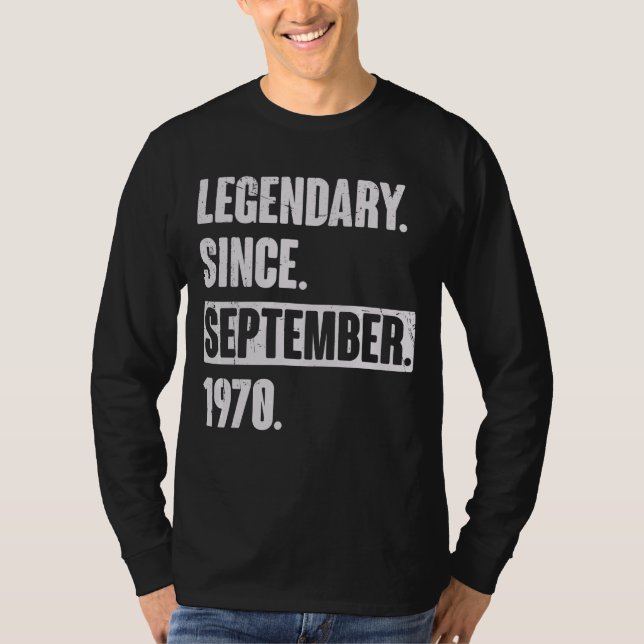 Förklaring sedan september 1970 52 år gammal 52 år t shirt (Framsida)