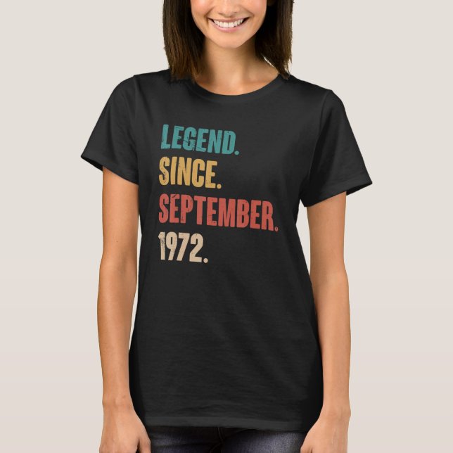 Förklaring sedan september 1972 Retro 51:a födelse T Shirt (Framsida)