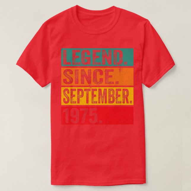 Förklaring sedan september 1975 47:e födelsedagser t shirt (Design framsida)